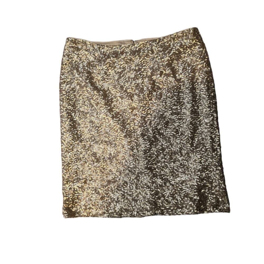 NWT Tinley Road Gold Sequined Pencil Skirt Size M